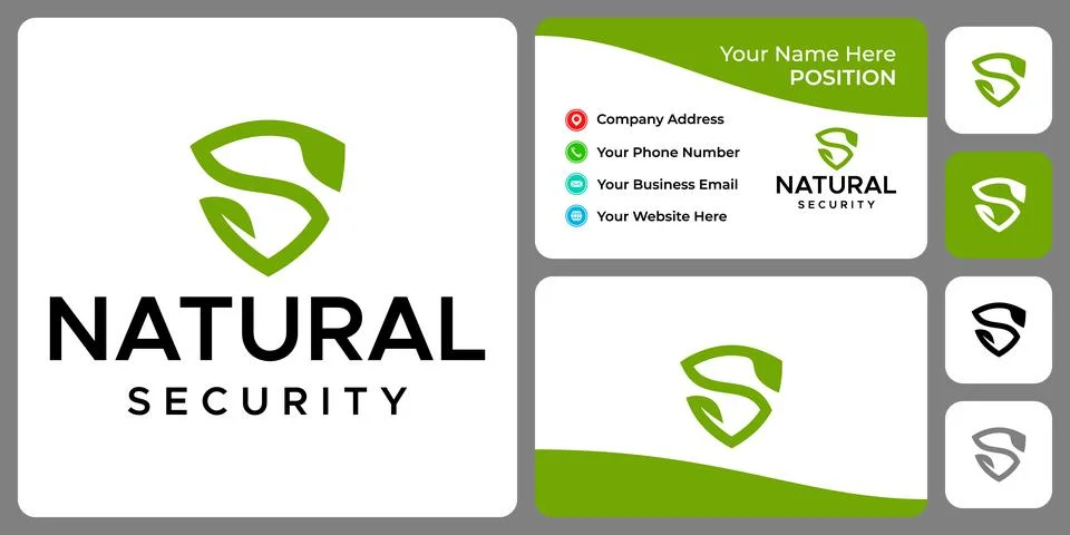SHIELD LEAF LOGO Stock Illustration