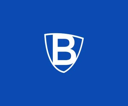 Shield Letter B Logo Design Stock Illustration