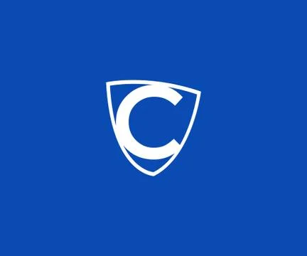 Shield Letter C Logo Design Stock Illustration