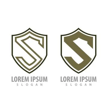 Shield letter S set concept design. Symbol graphic template element vector Illustrazione stock
