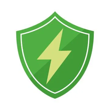 Shield with lightning Stock Illustration