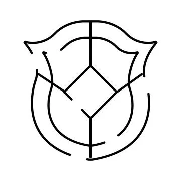 Shield line art icon logo geometric abstract security Stock Illustration
