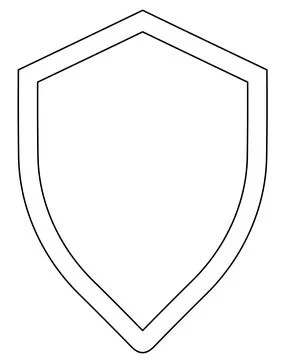 Shield line art vector icon protect and security outline symbol. Stock Illustration