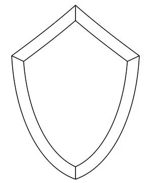 Shield line art vector icon protect and security outline symbol. Illustrazione stock