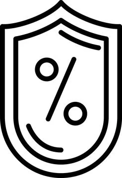 Shield Line Icon Design Stock Illustration