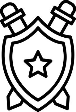 Shield Line Icon Design Stock Illustration