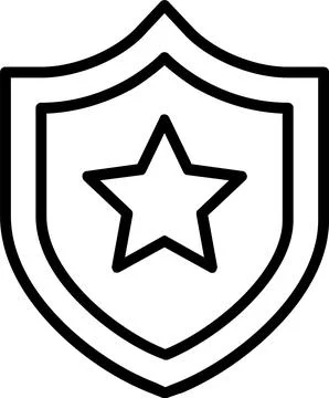 Shield Line Icon Design Stock Illustration