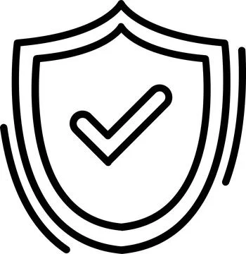 Shield Line Icon Design Stock Illustration
