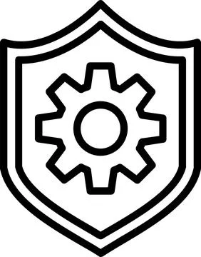 Shield Line Icon Design Stock Illustration