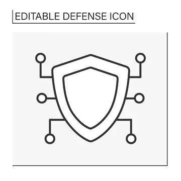 Shield line icon Illustrazione stock