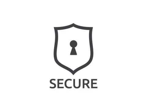 Shield line icon, Internet VPN Security Concept vector illustration Stock Illustration