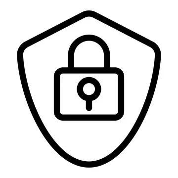 Shield line icon. Privacy secure sign. Safe defense symbol. Stock Illustration