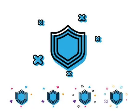 Shield line icon. Protection or Security sign. Stock Illustration