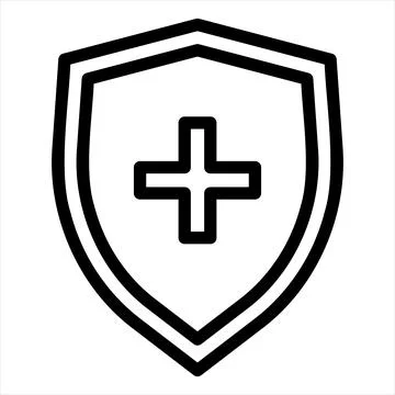 Shield line icon vector illustration isolated on white background Stock Illustration