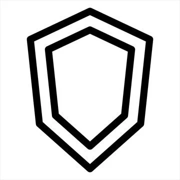 Shield line icon vector illustration isolated on white background Illustrazione stock