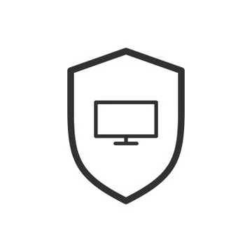 Shield line icon. web security symbol. computer shield. email encryption priv Stock-Illustration
