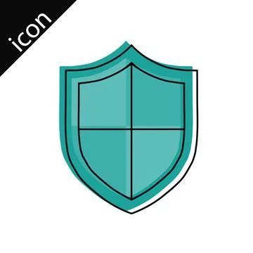 Shield lines. Protection shield icon with border lines. Vector illustration. Stock Illustration