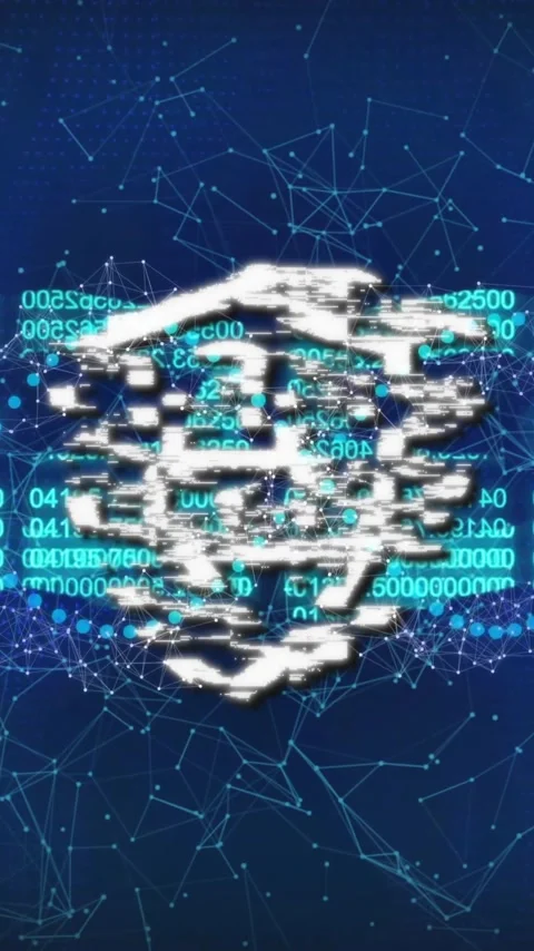 Shield with lock icon and binary code over digital network connections Stock-Footage 342910792