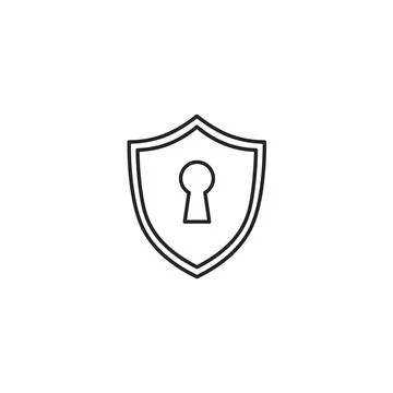 Shield with lock icon - security and protection concept Stock Illustration