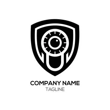 Shield Lock Logo for Cyber Security    Stock Illustration