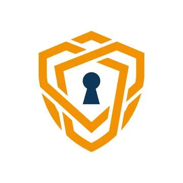 Shield Lock Logo Design for Cyber Security Protection イラスト素材