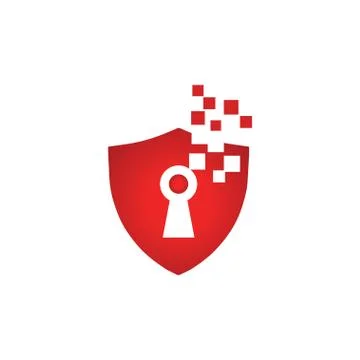 Shield lock logo icon vector template Stock Illustration