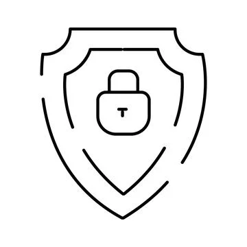 Shield with lock representing data security and cyber privacy Stock Illustration