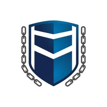 Shield Lock Tech Protection Logo Vector Design Element Stock Illustration