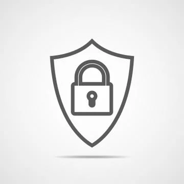 Shield with lock. Vector illustration Illustrazione stock