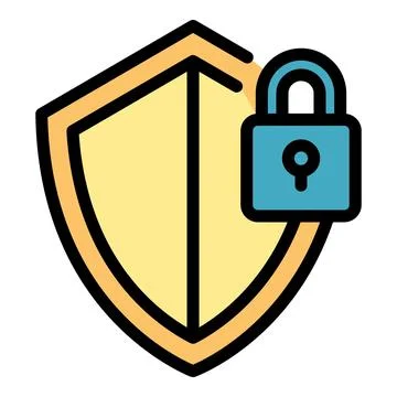 Shield locker icon vector flat Stock Illustration