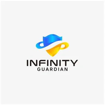 Shield logo and infinity logo inspirations Stock Illustration