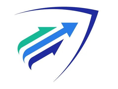 Shield logo and three up arrows.Wing Logo Vector Icon Template Illustration Stock Illustration