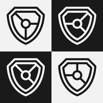 Shield logo icon template collection set design, generic line style Stock Illustration