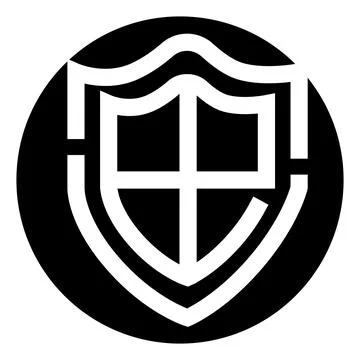 Shield logo symbol representing protection and security concepts Stock Illustration