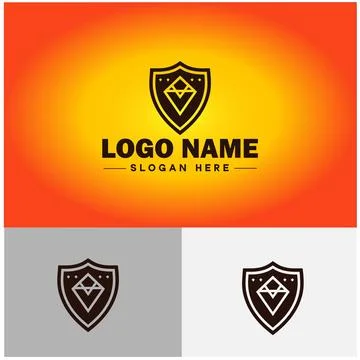 Shield logo vector art Protect shield security icon Company logo template Stock Illustration