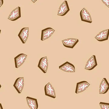 Shield luxury medieval heraldry isometric icon seamless pattern Stock Illustration