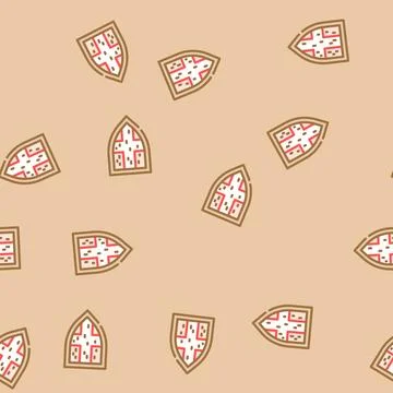 Shield luxury medieval heraldry vector seamless pattern Stock Illustration