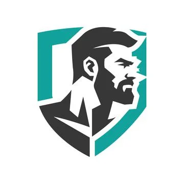 Shield Man Logo Design for Professional Security Branding イラスト素材