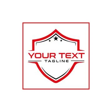 Shield masculine logo design Stock Illustration