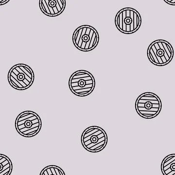 Shield medieval line seamless pattern Stock Illustration