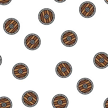 Shield medieval vector seamless pattern Stock Illustration