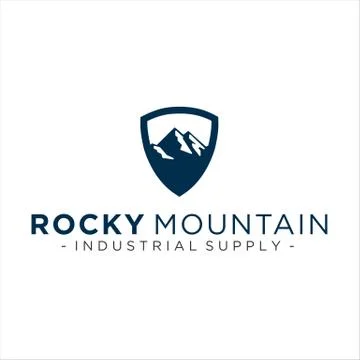Shield Mountain Logo Design idea Stock Illustration