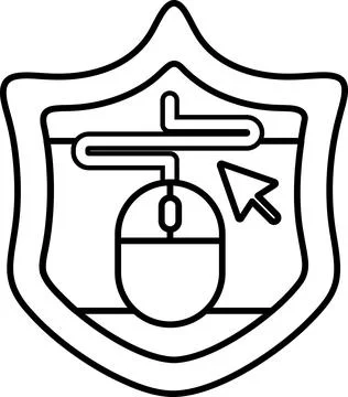A shield with a mouse and a cursor on it Stock Illustration