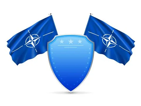 Shield with NATO Flag Stock Illustration