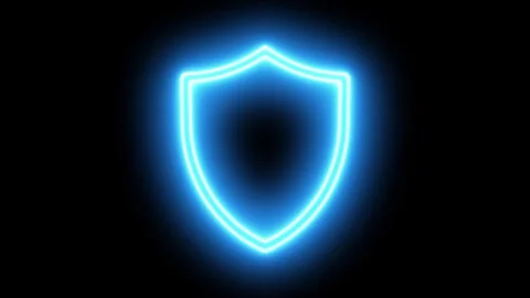 Shield neon icon emblem logo animated shield neon emblem logo green screen 4k Stock Footage 259869381