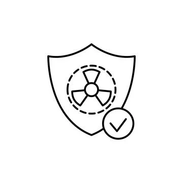 Shield, nuclear energy icon. Simple line, outline vector elements of safety at Stock-Illustration