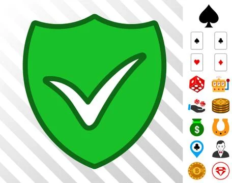 Shield Ok Icon with Bonus イラスト素材