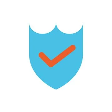 Shield with ok symbol icon Stock Illustration