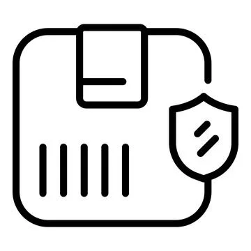 Shield package icon outline vector. Delivery shipment Stock Illustration