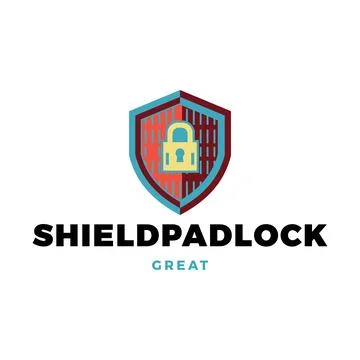 Shield Padlock Icon Logo Design Template イラスト素材